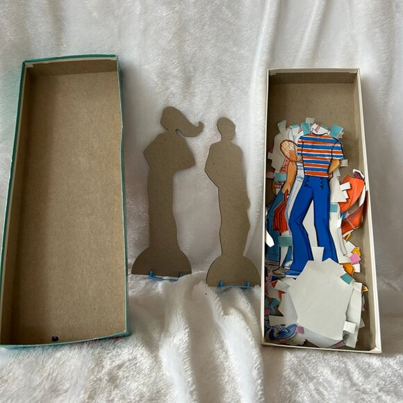 Whitman Barbie and Ken Paper Dolls VTG Plastic Stands Close Cut Outs w/ BOX - Picture 5 of 5